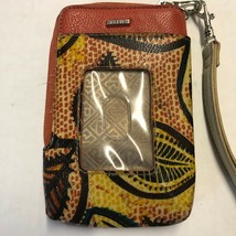 Relic Orange Print Writslet Cell Phone Holder Zip Around - $6.93
