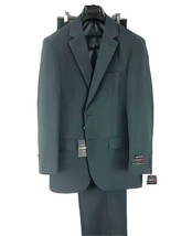 LUCCI Men&#39;s Charcoal 2 Button Classic Fit Suit Flat Front Pants Sizes 34... - £55.12 GBP