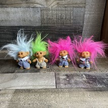 4 1980&#39;s Vintage Russ TROLLS Lot DAM Dressed In All Different Styles - £18.50 GBP