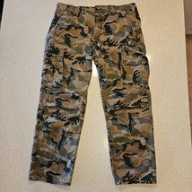 Levis Cargo Pants Mens 34x30 Khaki Camouflage White Tab 462 Comfort Fit Cotton - £23.21 GBP