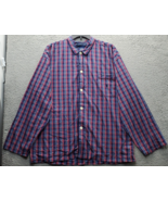 Polo Ralph Lauren Pajama Shirt Mens XL Multi Plaid Trimming Collared But... - $398.01 MXN
