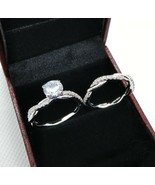 14K White Gold Round Cut Lab Created Diamond Wedding Engagement Bridal R... - $332.49