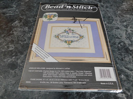 Beaded N Stitch Jeweled Welcome Counted Cross Stitch Kit - $6.99