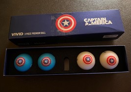 VIVID VOLVIK CAPTAIN AMERICA GIFT SET 4 GOLF BALLS 1 HAT CLIP BALL MARKER - $14.95