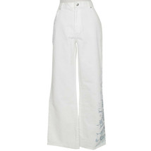 RALPH LAUREN White Blue Painted Paisley Floral Accent Bootcut Jeans 12 - £47.84 GBP