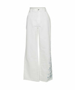 RALPH LAUREN White Blue Painted Paisley Floral Accent Bootcut Jeans 12 - $81.69 CAD