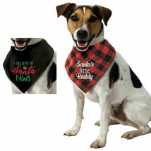 Santa Paws Red Plaid Reversible Christmas Pet Dog Bandana One Size - £6.00 GBP
