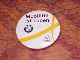 1993 BMW Mobilitat Ist Leben Mobility Is Life Pinback Button, Pin - £7.03 GBP