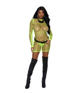 Sexy Diamond Net Long Sleeve Mini Dress Lingerie - £22.38 GBP