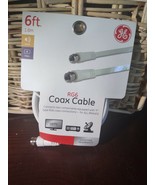 GE 33602 6&#39; RG6 Coax Cable, White-SHIPS N 24 HOURS - $12.02 CAD