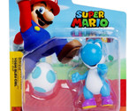 Super Mario Light Blue Yoshi 2.5&quot; Figure with Egg New in Package - £9.41 GBP