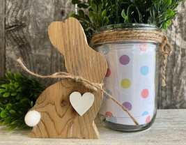 1 Pcs Woody Bunny Tiered Tray Rustic Wood With Love #MNHS - £9.37 GBP