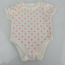 Vintage Baby Gap White Pink Brannan Teddy Bear Cotton Bodysuit Newborn Girl Doll - £7.78 GBP