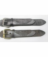 BELT * HARLEY DAVIDSON * Flams &amp; Motorcycle * Black, Dr. Brown * 1- 1/2&quot;... - $46.63 CAD