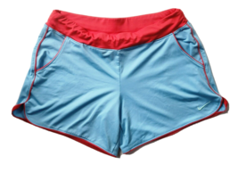 Nike Shorts Womens XL Light Blue Red Trim Pockets DriFit Workout Athleti... - $223.91 MXN