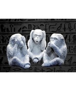 White marble No Evil See Hear Speak White Monkey Figurine - Set of 3 , M... - $3,161.13 MXN