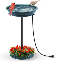 Heated Bird Bath, 75W Thermostatically Controlled Lightweight Pedestal Bird Bath - £34.02 GBP