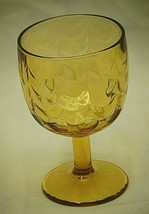 Draped Thumbprint Designs Goblet Amber Glass Beer Mug Man Cave Vintage Barware - £17.28 GBP