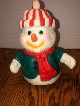 Vintage Rubber Singing Dancing Snowman-Jingle Bells-Battery Operated-Works! - £13.88 GBP