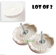 LOT OF 2 SOFT  4&quot; BUFFING and POLISHING PAD / 1/4&quot; SHAFT WHEEL CLOTH SOFT - £7.05 GBP