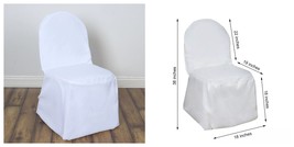 White POLYESTER BANQUET CHAIR COVERS Wedding Party Catering Decorations ... - $48.99