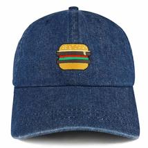 Trendy Apparel Shop Burger Patch Unstructured Denim Baseball Cap - Dark Blue - £15.80 GBP