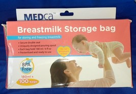 MEDca Breastmilk Storage Bags, 100 Count, BPA Free 6oz /180ml - £6.71 GBP