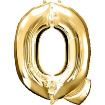 Anagram Gold Foil Letter Q Balloon Super Shape 24" x 32" New - $10.95