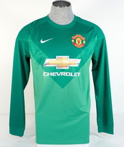Nike Dri Fit Manchester United Green Long Sleeve Football Soccer Jersey Mens NWT - £109.45 GBP