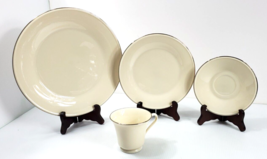 Set of 4 Lenox SPECIAL Dinner Plates, Cup Cream Gold Trim Elegant Mint - £18.77 GBP