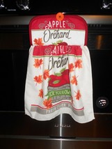 Handmade Fall colored Hanging Dishcloth with an Apple Orchard Theme - £4.63 GBP