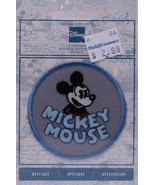 Wrights Mickey Mouse Iron On Applique Grey Blue Badge Disney Appliques M... - $55.60 MXN