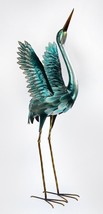 Metal Crane with Open Wings Garden Statue - £125.42 GBP