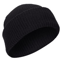Acrylic Knit Cap Heavyweight and Warm Coyote Black Versatile One-Size Be... - $13.13