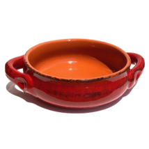 Terre D’Umbria De Silva Terracotta Red Orange 5 3/8&quot; Double Handle Bowl Italy - £11.18 GBP