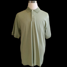 IZOD Mens Sporty Polo Golf Shirt Size L Short Sleeve Ribbed Striped Gree... - $33.47 CAD