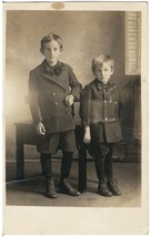 Two Young Brothers - Real Photo Postcard RPPC Names on Back - CYKO 1904-... - £6.13 GBP