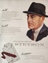 1958 Esquire Ad Advertisement Good Glooming begins with STETSON Hats and... - £8.34 GBP