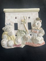 Vintage 1997 Hand Painted Ceramic Mouse Double Light Switch Plate Cover - $9.49