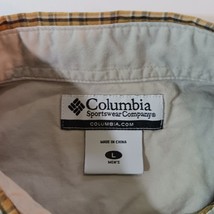 Columbia Mens Yellow & Brown Cotton Plaid Button-Down Collar Shirt Long Sleeve L image 3