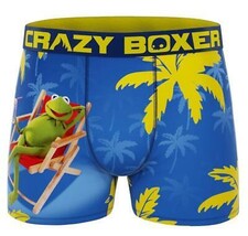 Crazy Boxer Kermit Frog Lounging in Chair Tropical Drink Palm Trees Boxe... - $309.61 MXN