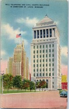 Bell Telephone and Civil Courts Buildings St Louis Missouri Postcard Posted 1946 - £17.50 GBP