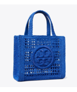 Tory Burch Ella Hand Crocheted Mini XS Raffia Tote ~NWT~ Evening Blue - $4,674.58 MXN