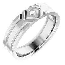 18K White Gold New Aged Deco Comfort-Fit 6 mm Wedding Band - £860.84 GBP+