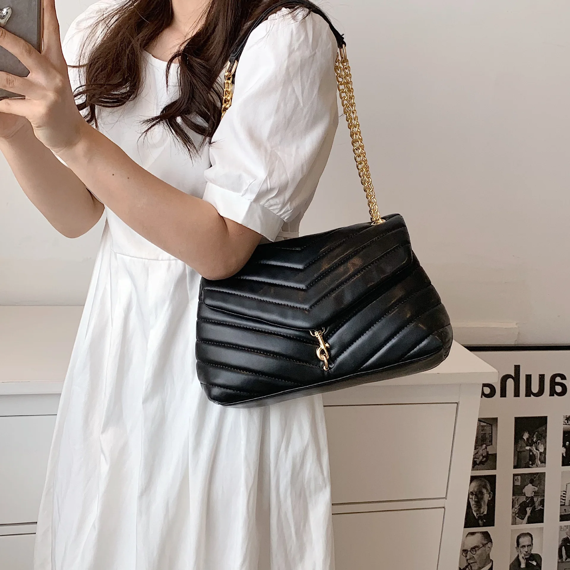 Luxury designe handbags for women fashion chain shoulder bag 2022 quality leather large thumb200