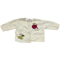 Gymboree Baby Cardigan 3 6 M White Cream Knit Pear Apple for the Teacher... - $19.80