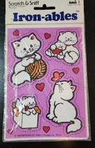 Vintage 1983 Scratch &amp; Sniff Iron-Ables by Mark 1 KITTENS Iron-On Patches  - $14.20