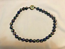 Vintage Blue Cloisonne Necklace - £52.99 GBP