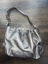 Cole Haan Genuine Leather Purse Shoulder Bag Handbag Purse - Silver / Gray - $22.44