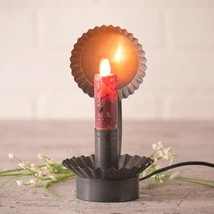 New Tin Accent Candle Light in Kettle Black with candlestick - Electric - $84.99